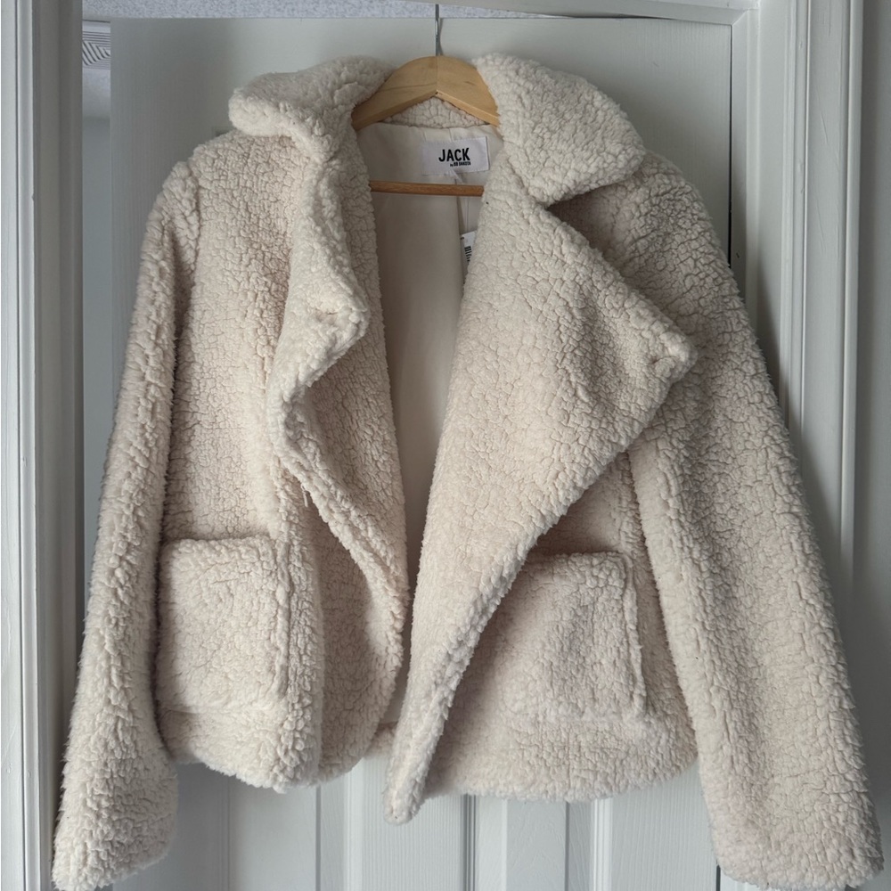Jack by BB Dakota Women's Cream Teddy Jacket